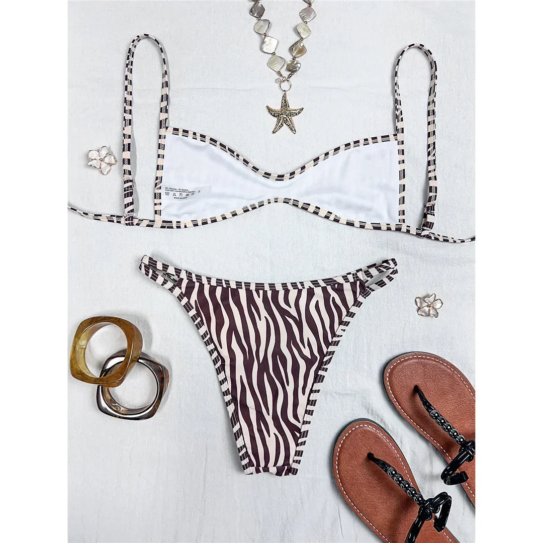 XS - L 2026 Printed Polka Dot Bikini Female Swimsuit Women Swimwear Two-pieces Bikini Set Plaid Bather Bathing Suit Swim V8039
