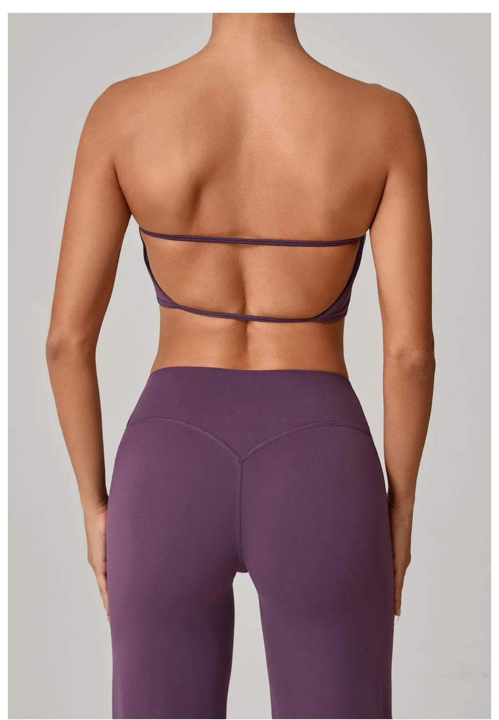 Padded Backless Bandeau Sports Bra Gym Women Crop Tube Top Seamless Yoga Top Sexy Workout Sportswear Push-up Fitness Underwear