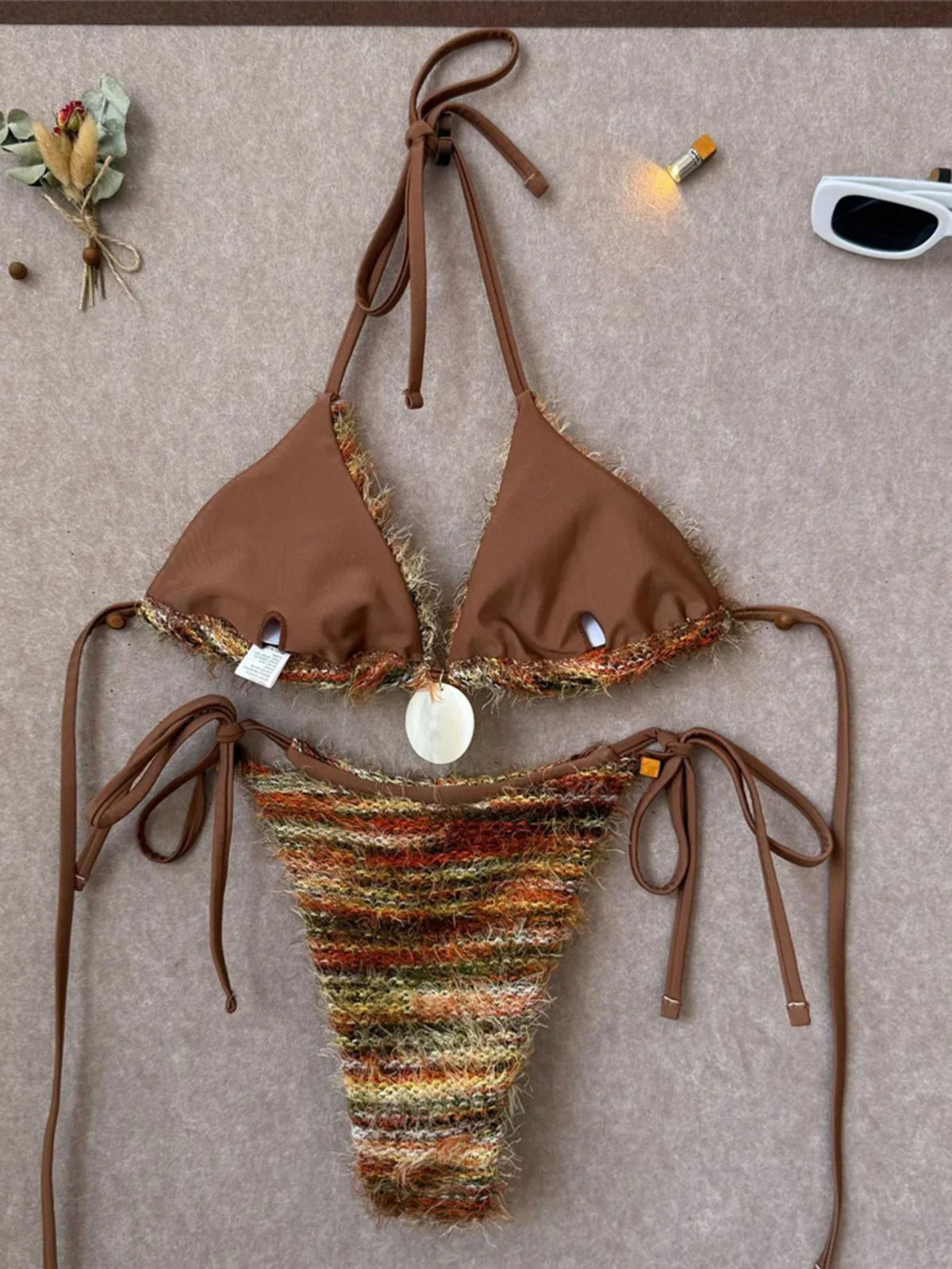 Printed Halter Bikini Women Swimwear Female Swimsuit High Leg Cut Padded Bather Bathing Suit Swim Two-pieces Bikini set K8119