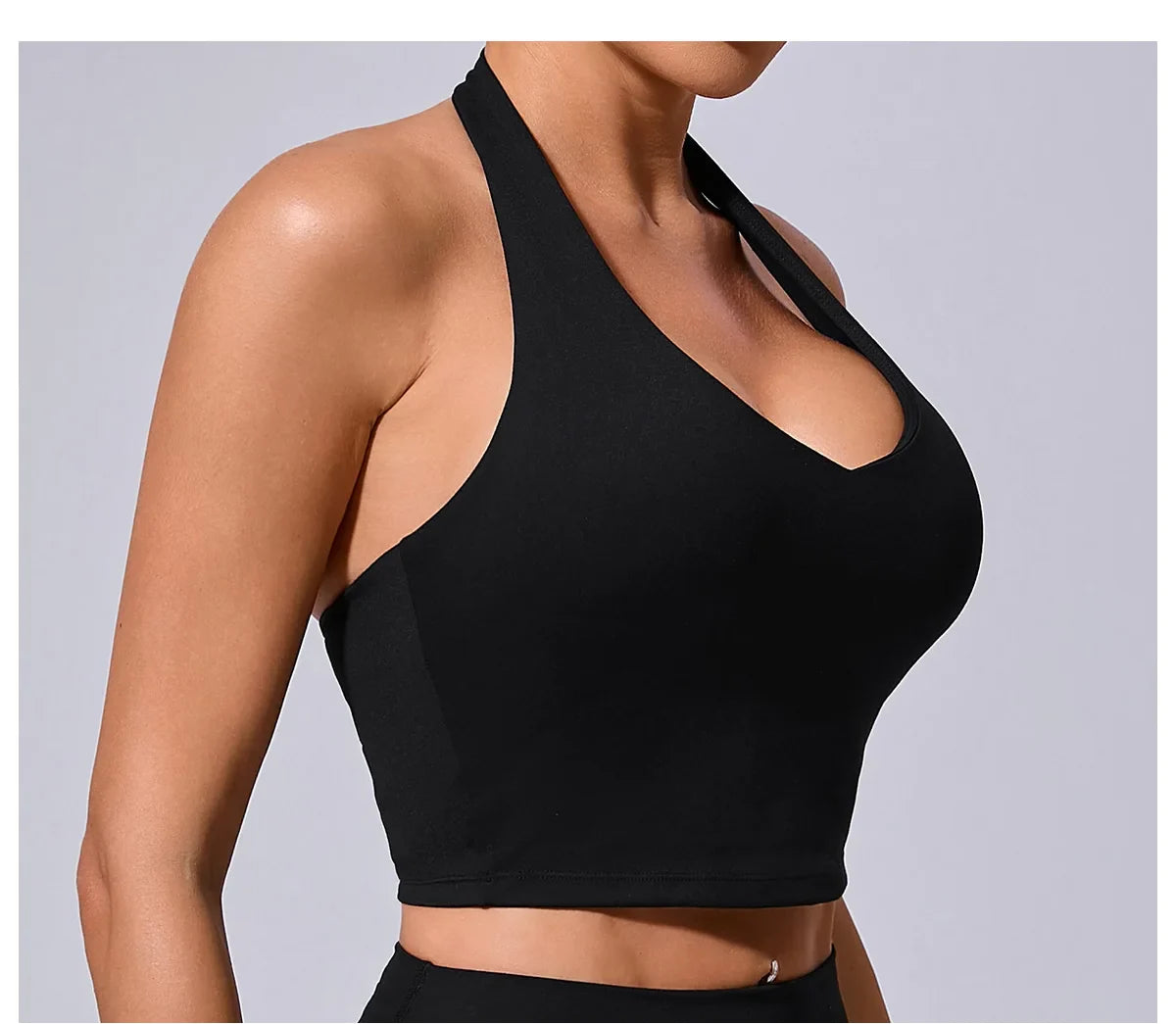 Hanging Neck Yoga Sports Bra Women Breathable Shock Proof Gym Workout Fitness Push Up Top Yoga Running Sportswear Vest Sexy Bra