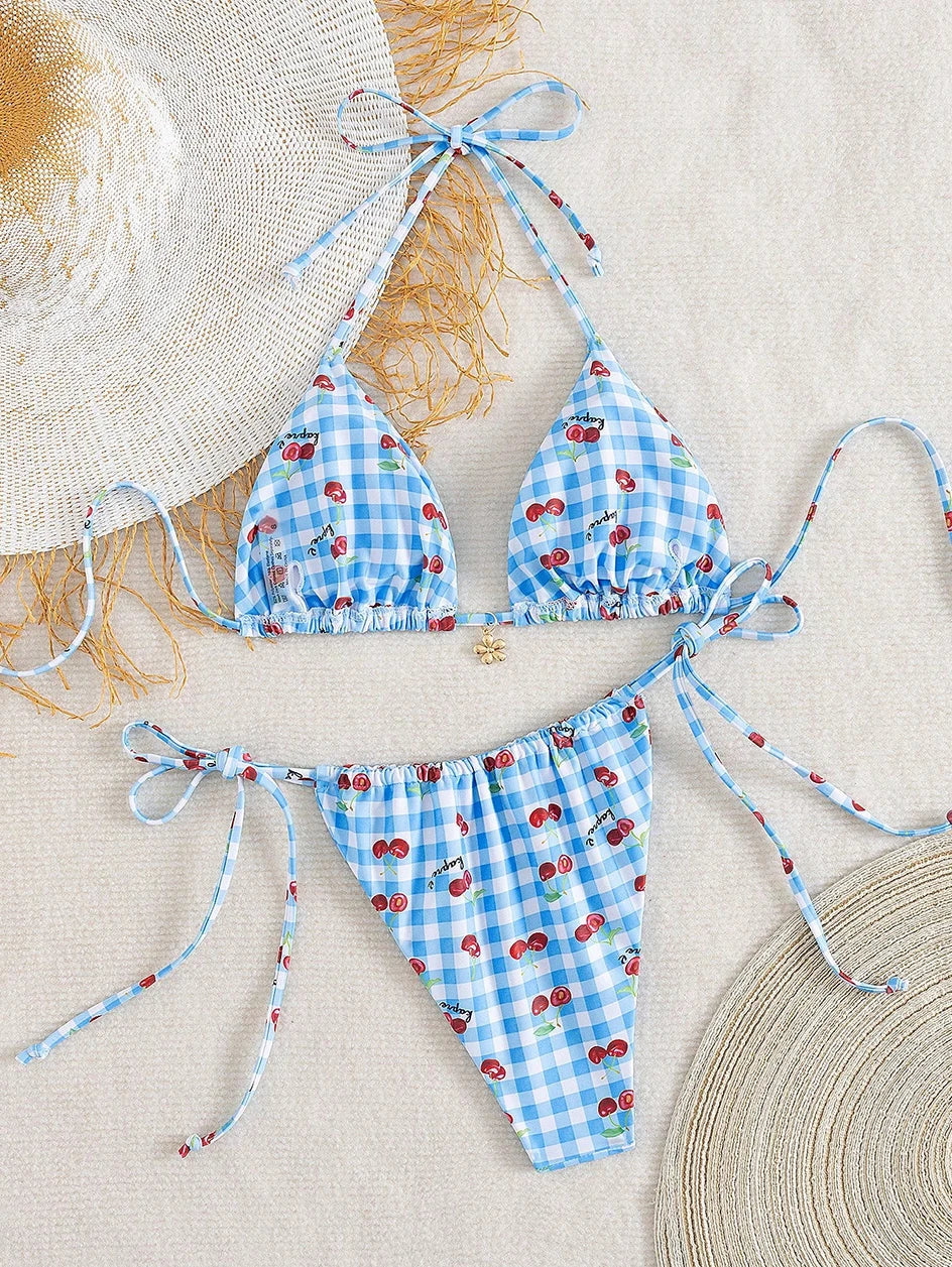 Sexy Micro Bikini Women Swimsuit Trend Two-piece Thong Bikini Set Lace Up Beach Wear Female Swimwear for Woman Bathing Suit