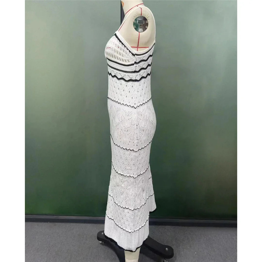 Splicing Hollow Out Backless Crochet Knitted Tunic Beach Cover Up Cover-ups Beach Dress Beach Wear Beachwear Female Women V5579