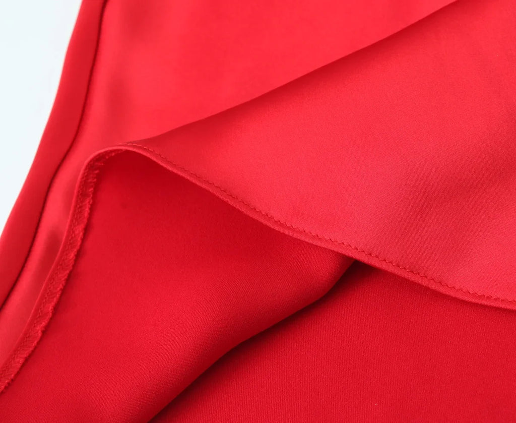 Foridol Ruffles Tie Up Satin Dress Women Elegant Maxi Long Summer Party Dress Spaghetti Strap Red Sexy Sundress Vestidos 2025