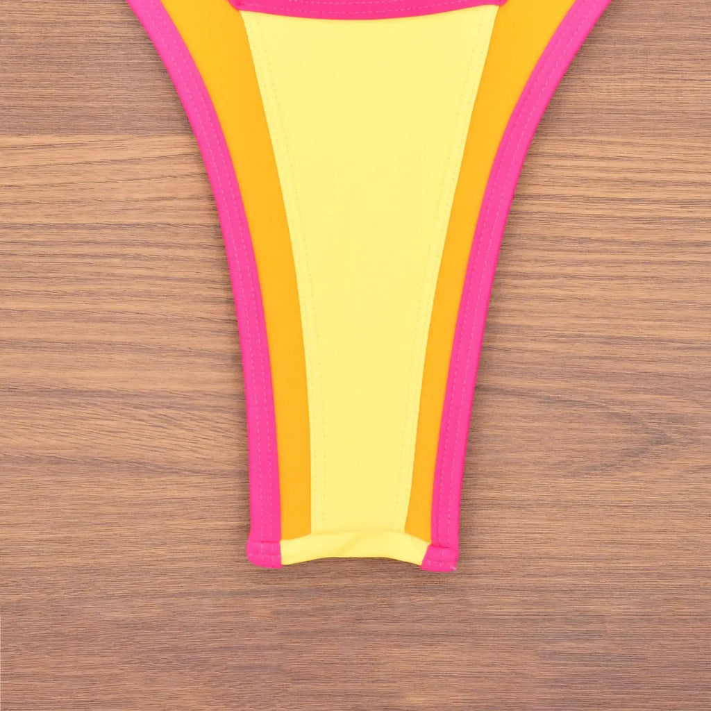 Splicing V Shaped Micro Thong Bikini Women Swimsuit Female Swimwear Two Pieces Bikini Set Push Up Bathing Suit Swim Beachwear
