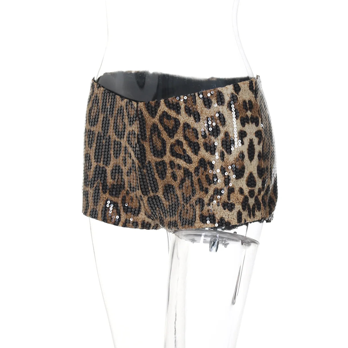 Sexy Chic Leopard Printed Super-short Night Club Shorts Women Fashion Skinny Sequins Short Pants Evening Party Outfit Streetwear