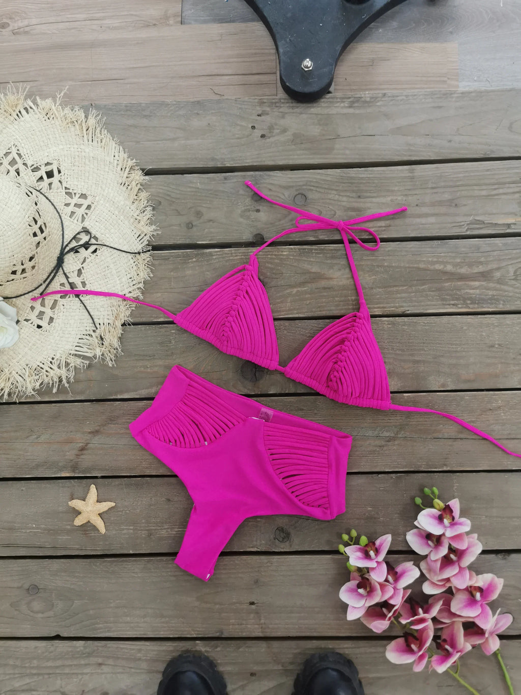 New Bandage Stripes Brazilian Bikini Swimwear Women's Swimsuit Two Piece Set Female Sexy Lace up Mujer Beachwear Summer