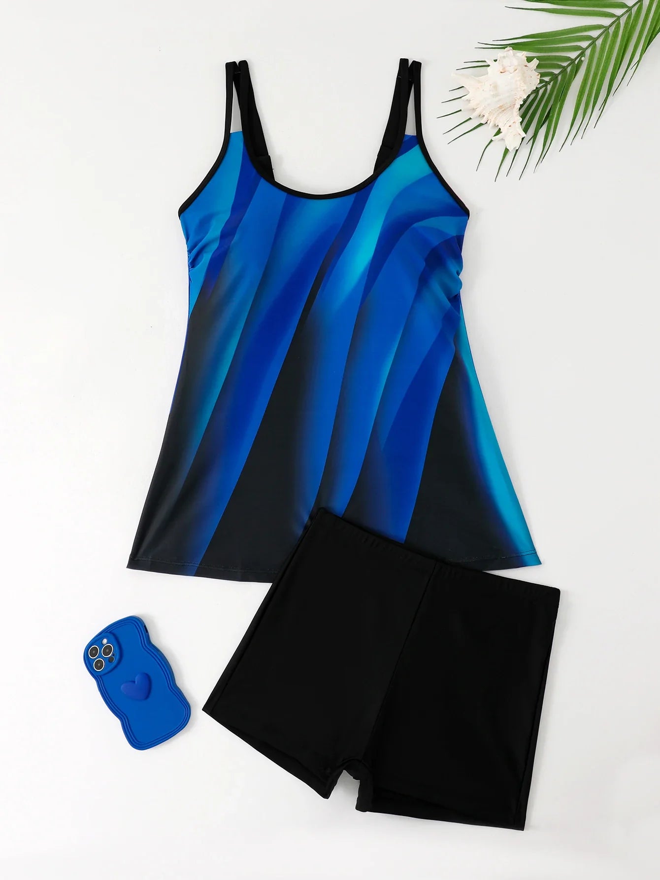 Strappy Printed Tankini 2026 Padded Swimsuit Women Shorts Swimwear Female Beach Wear Bathers Bathing Swimming Swim Suit XL