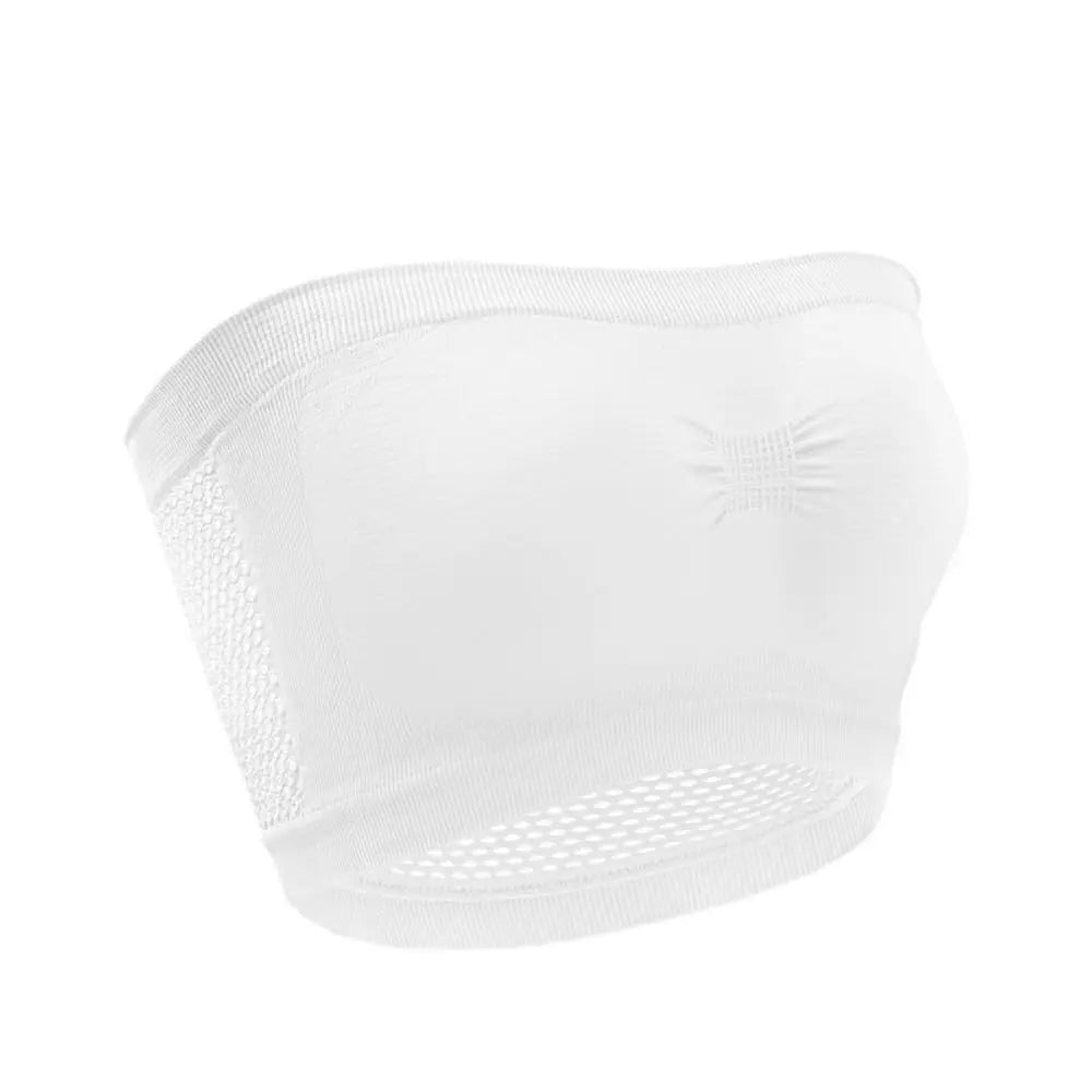 Women’s Strapless Bandeau Bra Soft Stretch Breathable Seamless Mesh No Underwire Comfortable Summer Everyday & Formal Wear