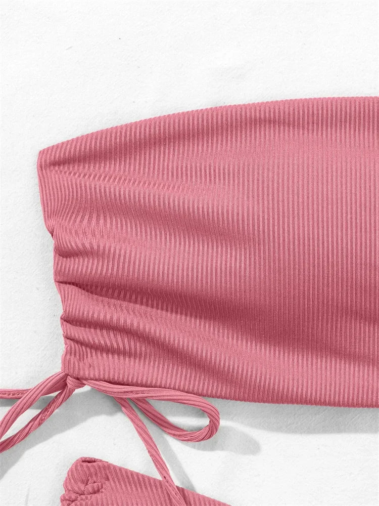 Sexy Bandeau Bikinis 2025 Women Brazilian Swimwear Female Swimsuit Two Pieces Bikini Set Bather Bathing Suits Girls Beach Wear