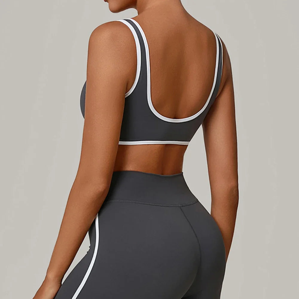Breathable Sports Underwear Anti-Sweat Fitness Top Women Yoga Bra Shockproof Crop Top Push Up Running Sport Bra Gym Workout Top