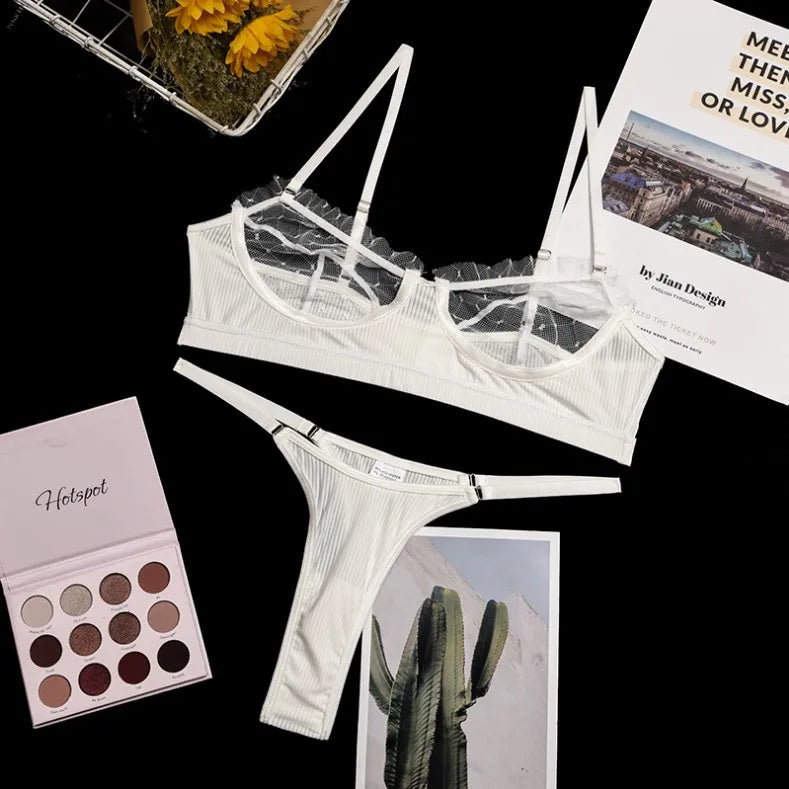 Flounce Sexy Lingerie Lace Transparent Women's Underwear Hot Delicate Erotic Lingerie Set Porn Exotic Sets Sexiest Outfit