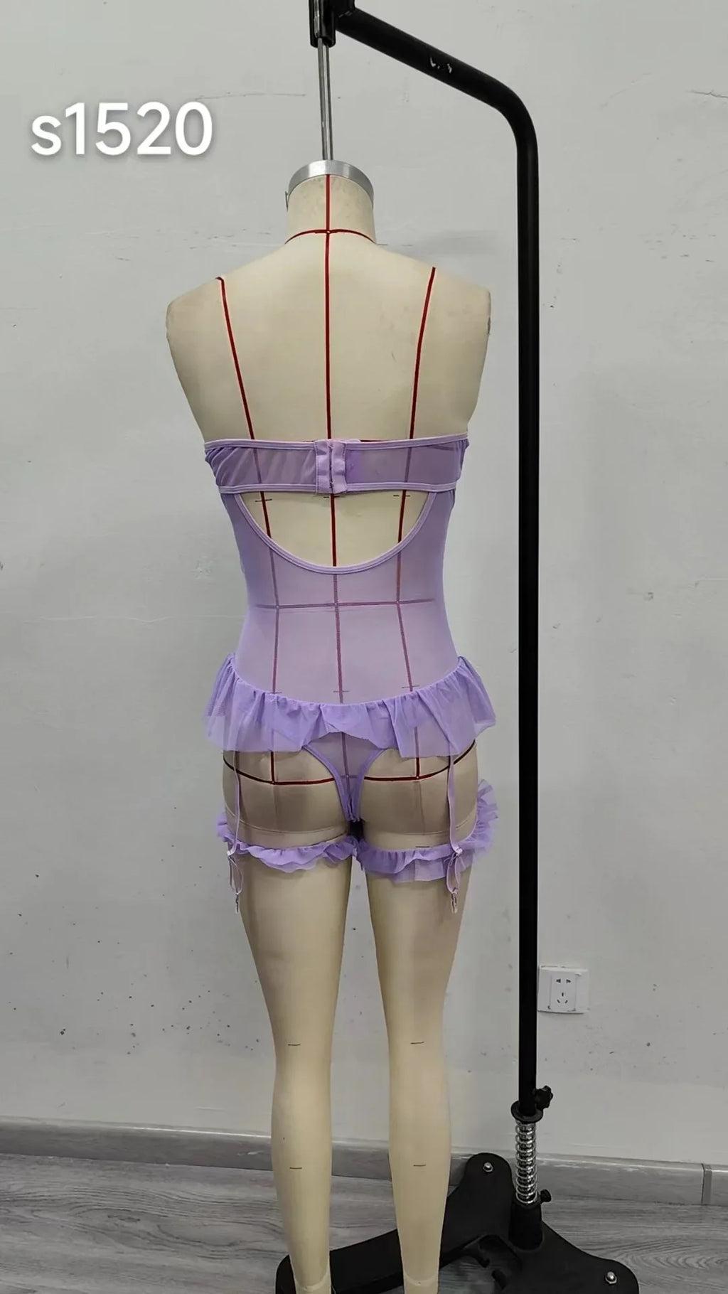 New Sexy Lace Mesh Solid Color Flower Bodysuits Backless Deep V Suspenders Sleeveless Bodysuits Charming Elegant Pure Desire 8FA