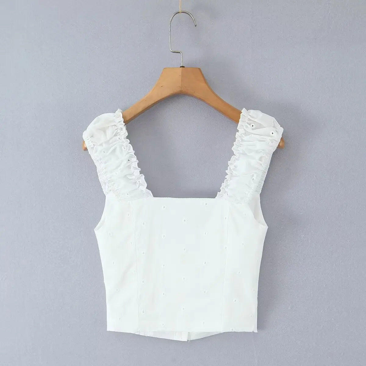 Foridol Hollow Out Cotton Women's 2 Pieces Set White Summer Pants Set Embroidery Top Pants Suit Matching Set Beach Casual Pants