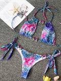 2026 Leopard Rhinestone Jewelled Bikini Women Hollow out Swimsuit female Thong Swimwear Diamond Bikini Set Halter Bathing Suit