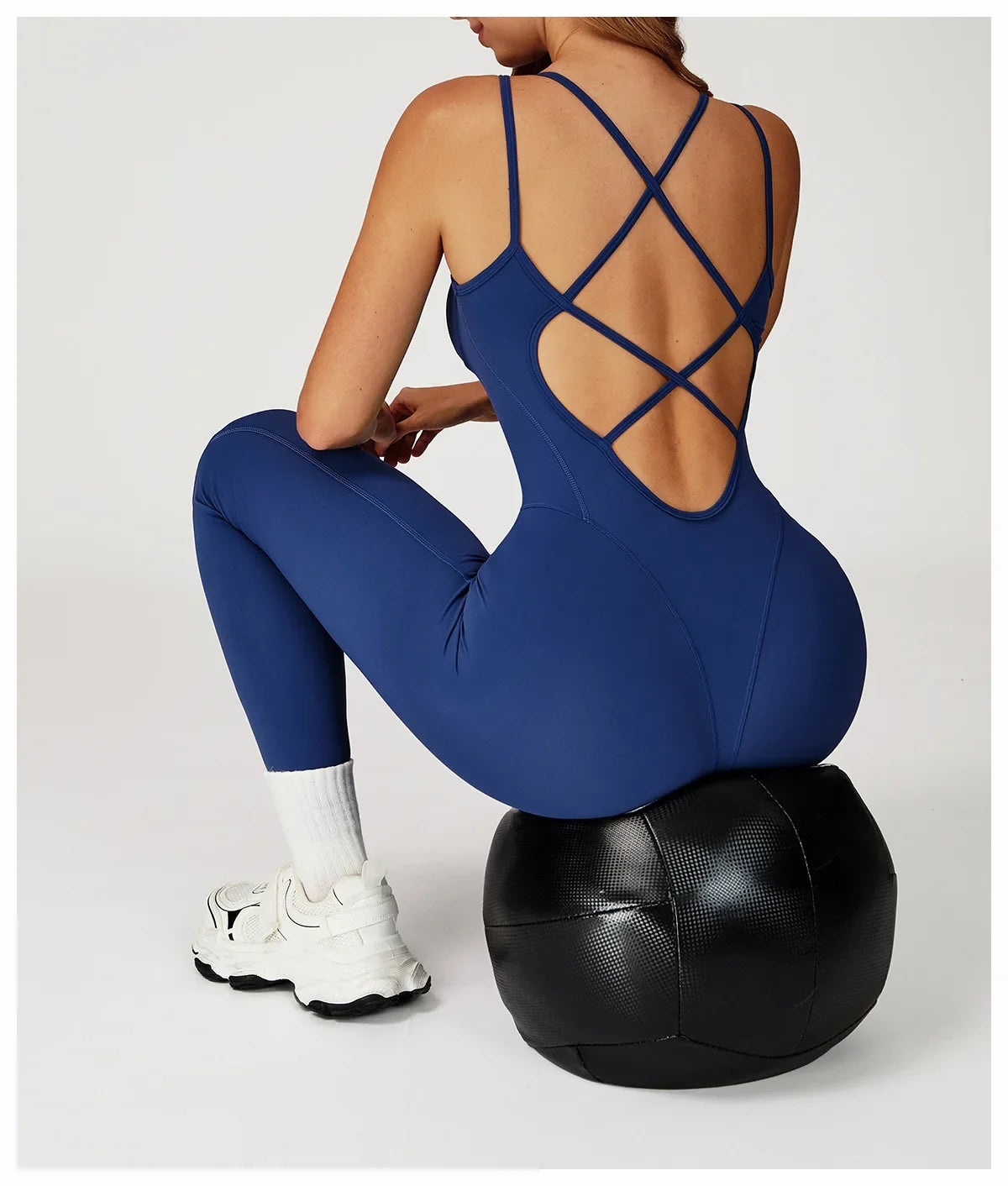 Hearuisavy Female Jumpsuit Long Elegant Sports Bodysuit Woman Gym Clothes Strappy Fitness Overalls Push Up Pilates Yoga Leotard