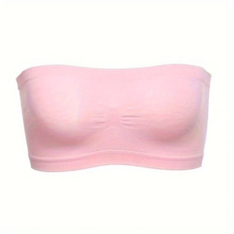 Women’s Strapless Bandeau Bra Soft Stretch Breathable Seamless Mesh No Underwire Comfortable Summer Everyday & Formal Wear
