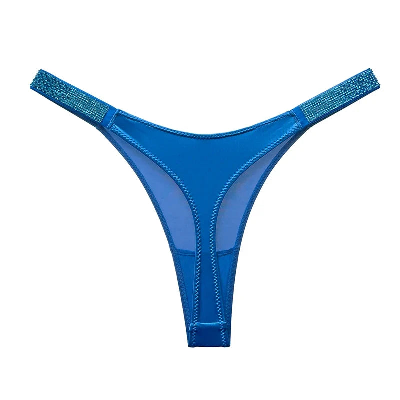 Letter Sexy Panties Women Thongs Rhinestones Diamonds G-string Sports Thong Low Waist Shorts Briefs T-back Fitness S-XL