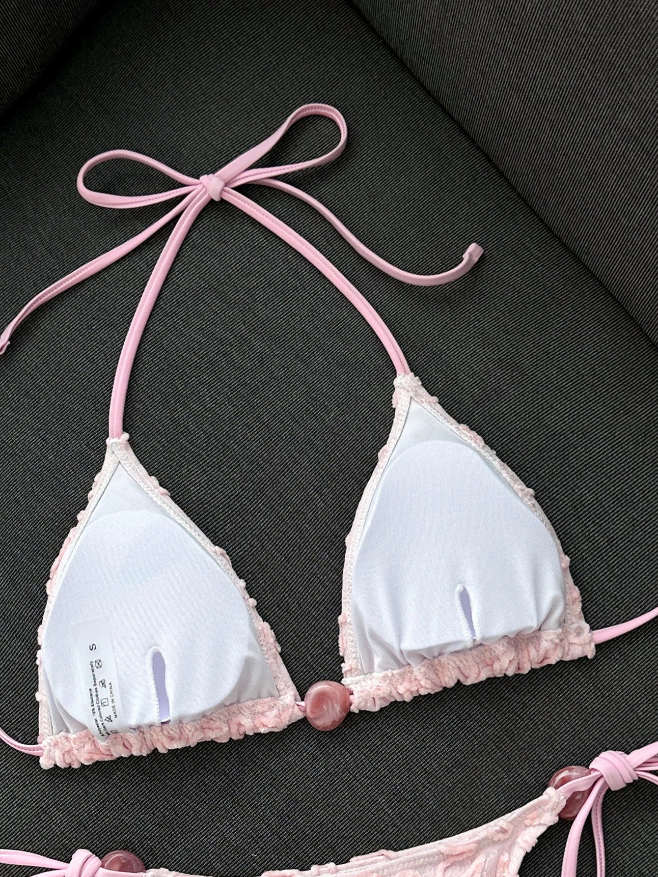 Sexy Yellow 3D Flower Micro Bikini 2026 Women Hole Out Stone Strap Push Up Bra Thong Swimsuit Holiday Bathing Suit Swimwear