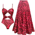 Brazilian Bikini Swimsuit with Skirt Bandage 2025 Print Swimwear Female Summer Bathing Suit Female Summer Female