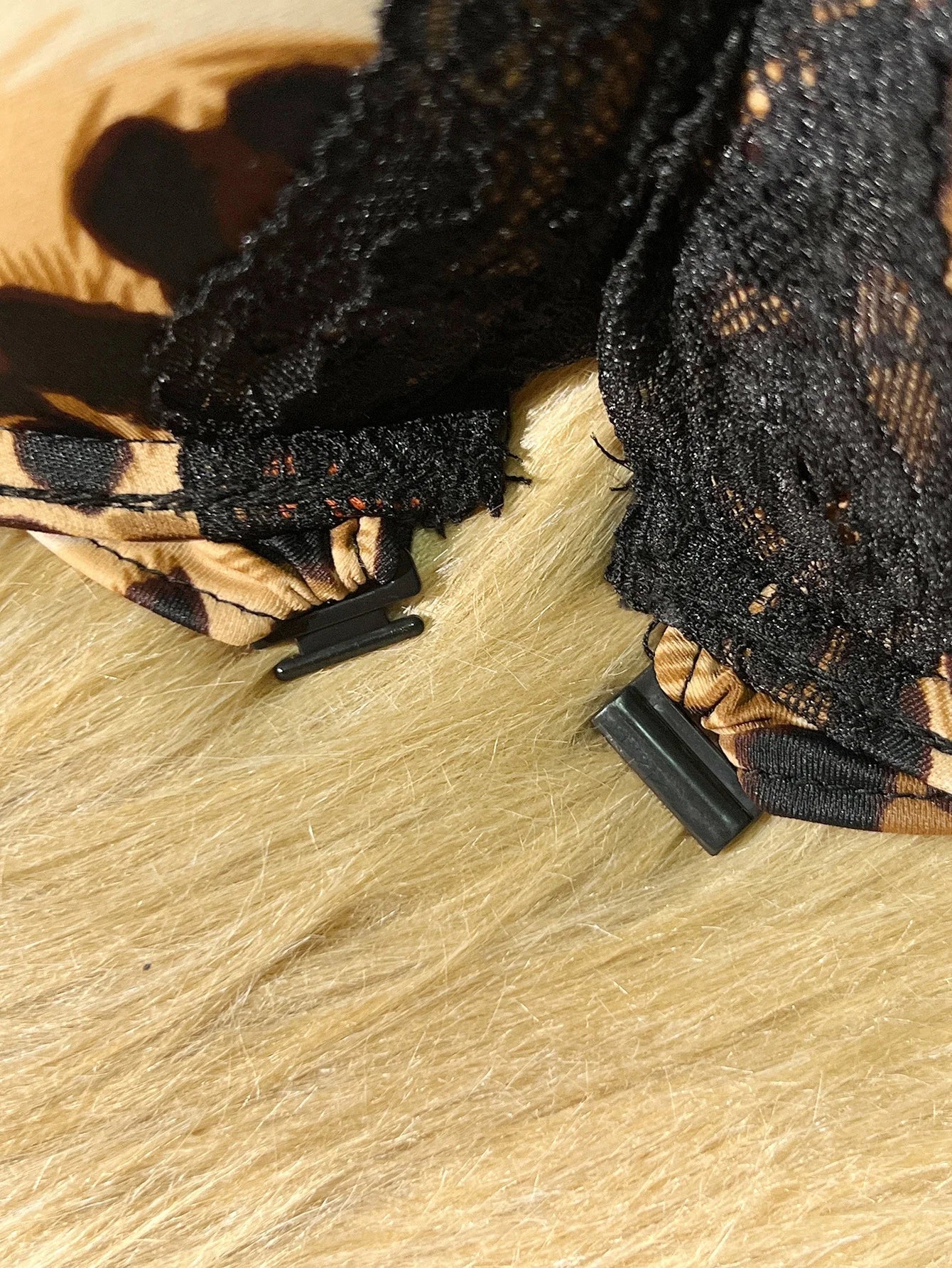Leopard Eyelash Lace Women's Sexy Bra Front Closure Push Up Bra Comfortable No Lining Lingerie Top