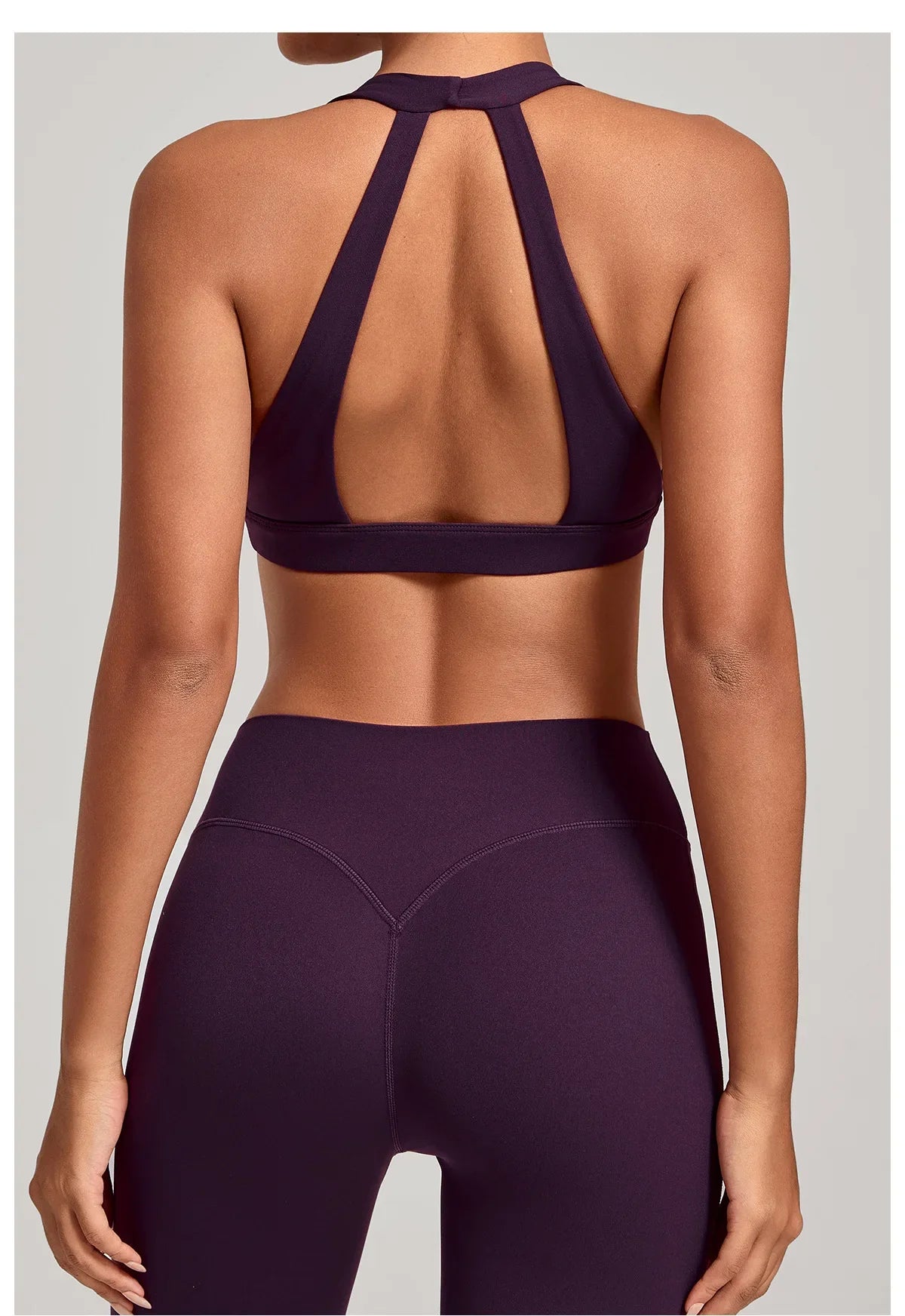 Sports Bra Gathered Neck Hanging Style Backless Tight Yoga Bra Women's Top Fitness Outdoorsports Pilates Training Gym Workout