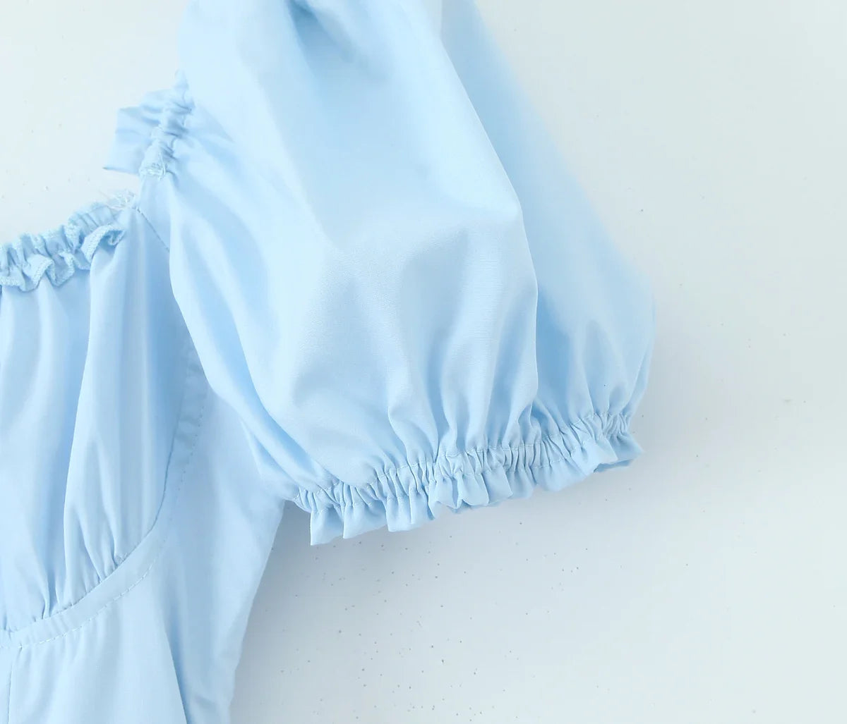 Bowknot Ruffles Light Blue Midi Dress Women's Summer Off Shoulder Short Sleeve Beach Dress Drawstring White A-line Vestidos 2025