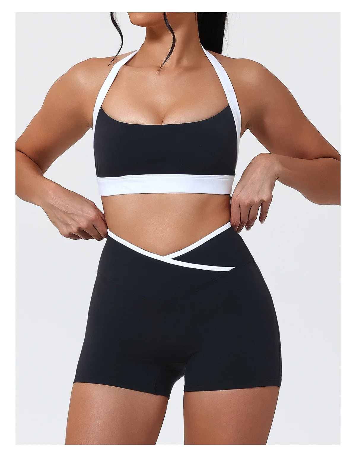 Women Halter Sports Bra Push Up Strappy Sexy Open Back Gym Crop Top Padded Women's Underwear Fitness Workout Yoga Tank Tops