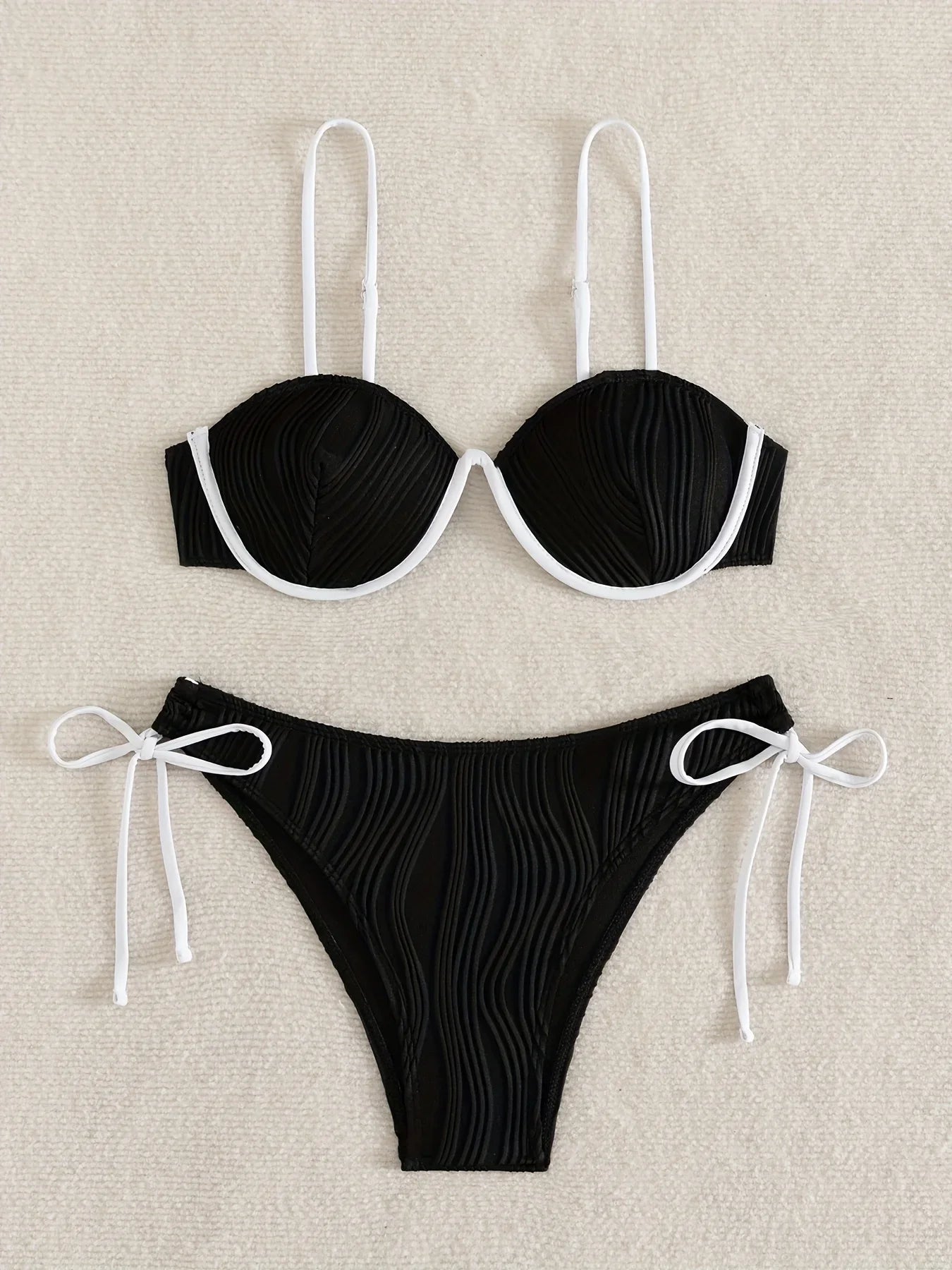 ZTVitality Sexy Patchwork Underwire Bikini 2025 New Arrival Biquini Padded Bra Push Up Bandage Swimsuit Women Swimwear Beachwear