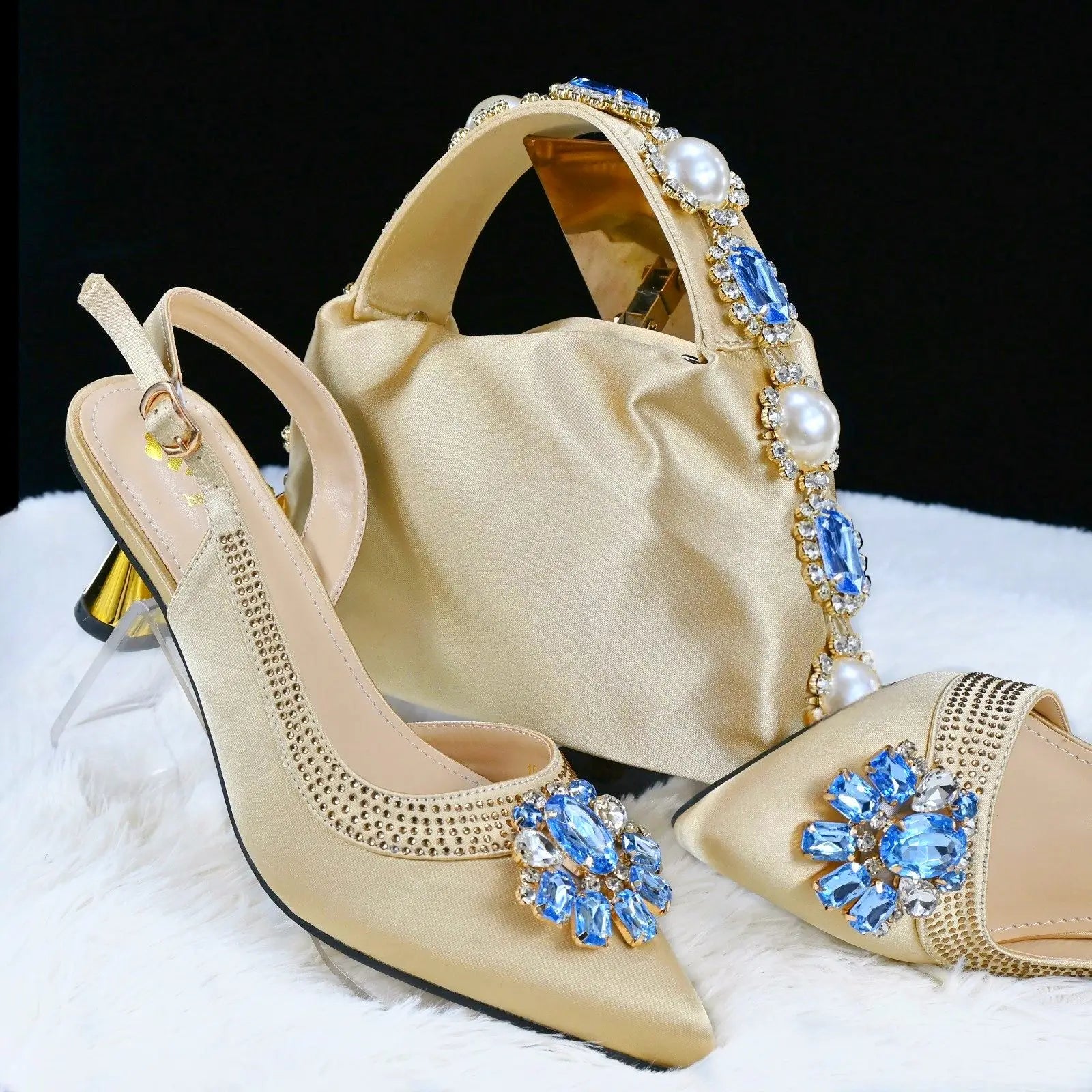 Doershow Lastest Italian Design Fashion Style Ladies Shoes with Matching Bag Set 2025 Nigerian Shoes and Bag Set  HGB1-1