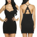 Sexy Lingerie Mini Dress Fashion Ladies Sleepwear Women Lace Silk Satin Nighties See Through Nightwear Nightgowns Pajamas