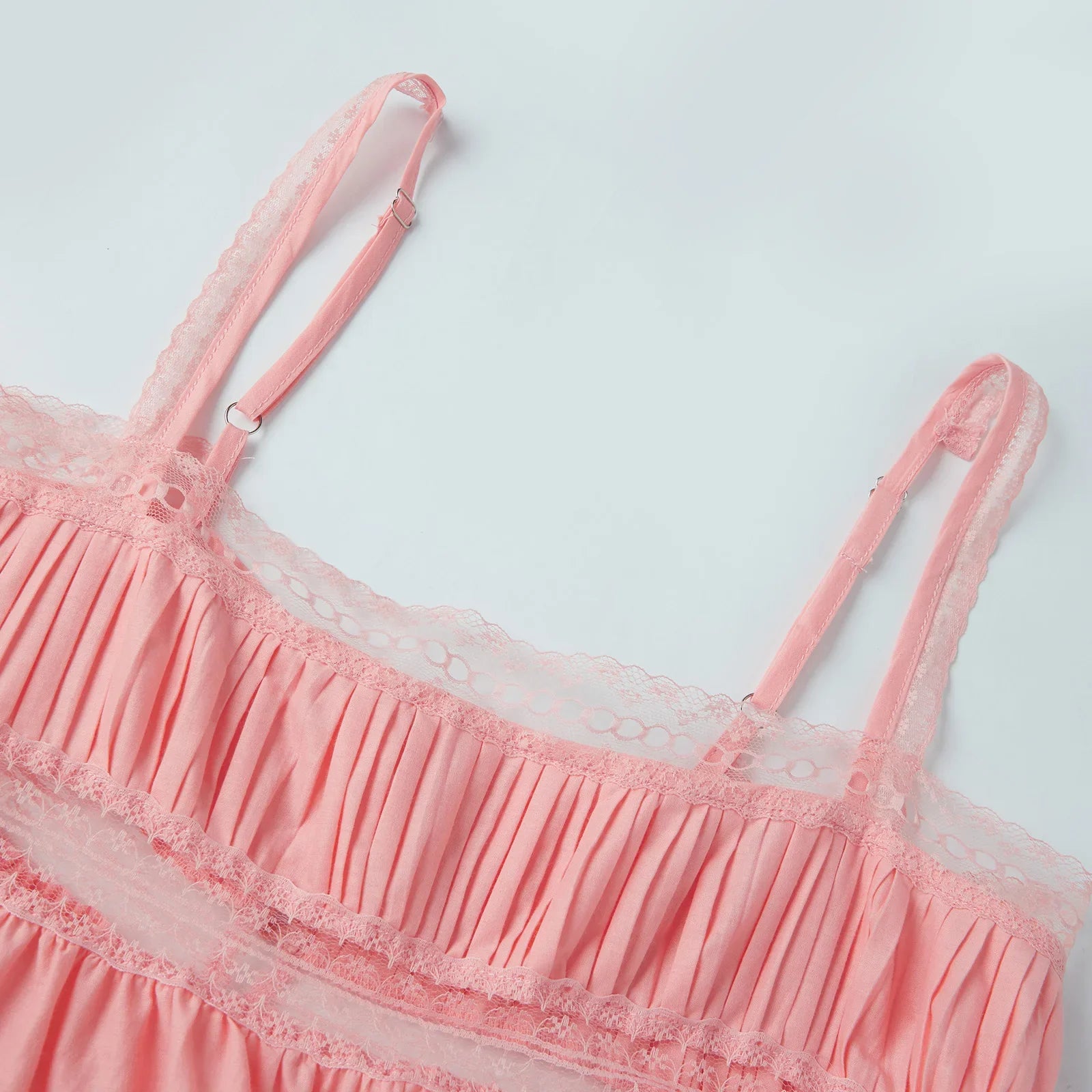 Women's Solid Color Babydoll Tank Tops Summer Stylish Lace Trim Loose Hem Square Neck Spaghetti Strap Sleeveless Camisoles