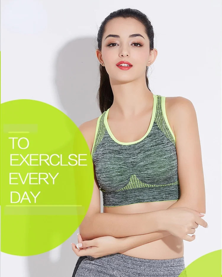 New Sports Bra Women Seamless Gym Jogging Crop Top Female Tops Yoga Fitness Shockproof Vest Sport Bras for Women Sutian Feminino