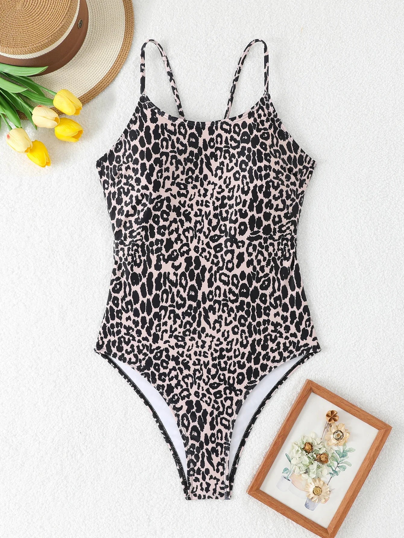 2026 Leopard Swimsuit One Piece String Backless Monokini Swimwear Women Sexy Bathers Bathing Swimming Swim Suit Female Beachwear