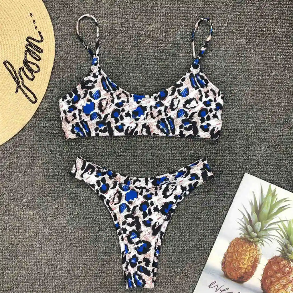 14 Color S - XL Sexy Leopard Bikini Women Swimwear Female Swimsuit Two-Pieces Bikini Set Brazilian Bather Bathing Suit Swim V871
