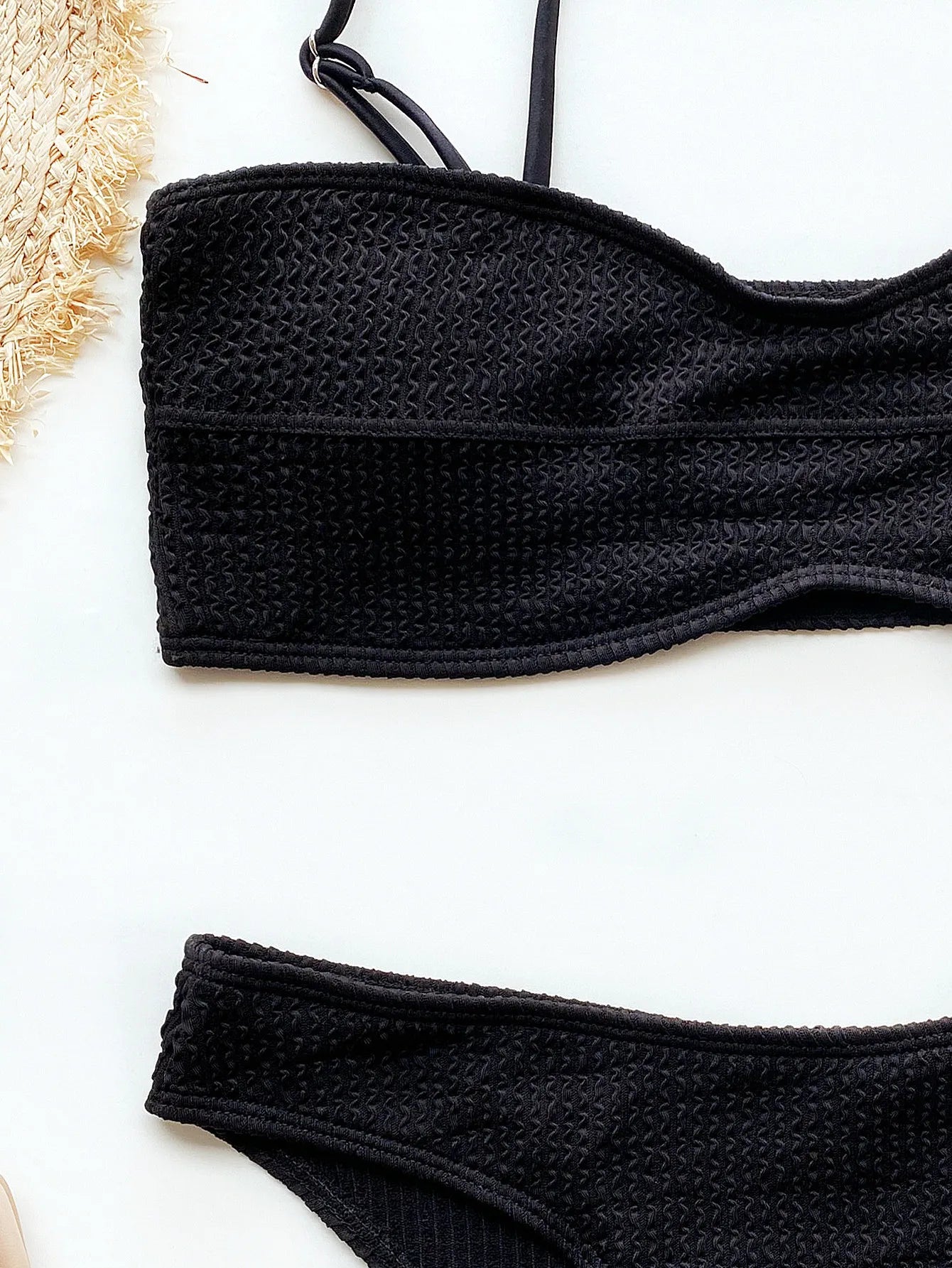 Bikini 2026 Sexy Solid Swimwear Swimsuit Women Bikinis Set Bathing Suit Beach Bikini Female Black/Green Stroje Kapielowe Damskie