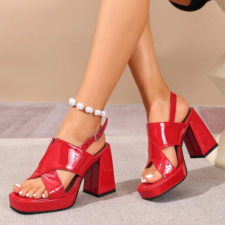 2026 Summer Retro High Heel Sandals - Back Buckle Straps for A Casual and Stylish Date-Wear Women's Shoes