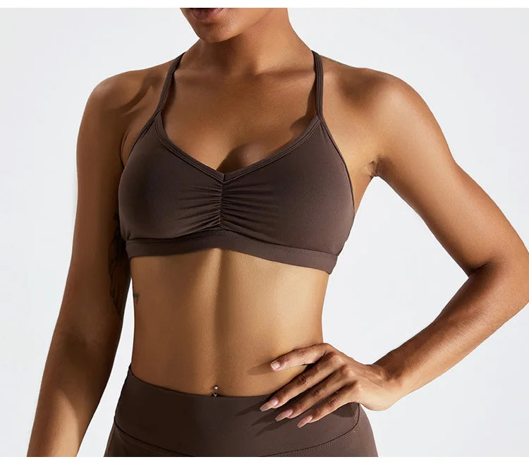 Summer Sexy Scrunch Sports Bra Gym Top Women Running Back Cross Top Sportswear Workout Underwear Fitness Workout Yoga Clothing