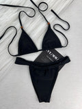 Sexy Pearls Thong Bikini Set 2026 Women Black Halter Push Up Bra Micro Swimsuit Beach Bathing Suit Vacation Swimwear Biquini
