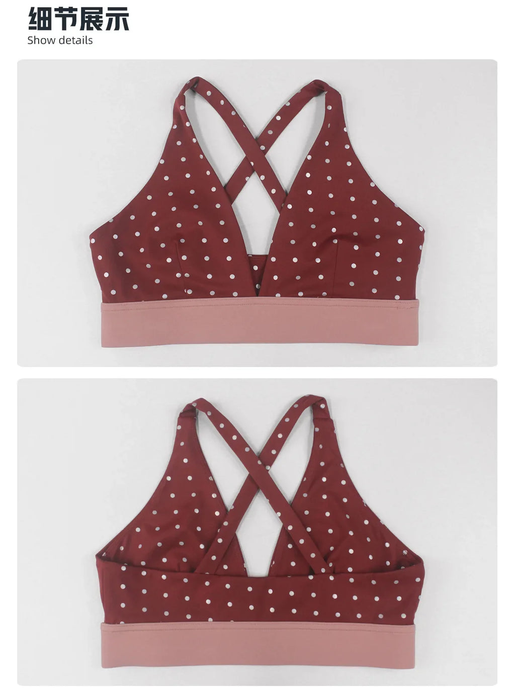 Summer Red Polka Dot Print Yoga Sets Women V Neck Shockproof Sports Bra High Elasticity Hip Lifting Shorts Running Fitness Suits