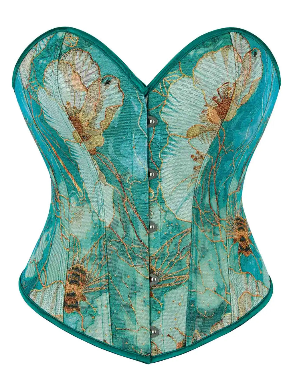 New court style corset corset corset green bee jacquard fabric slimming body shaping coat