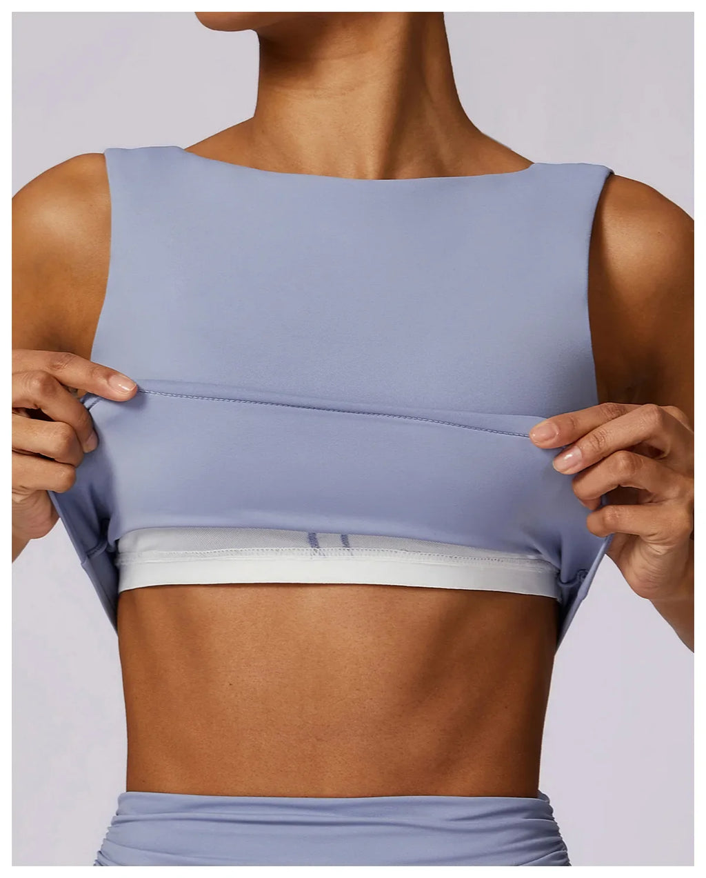NCLAGEN Running Sports Bra Women High Support Open Back Yoga Breathable Slim Fit Fitness Pilates Tank Top With Removable Pads