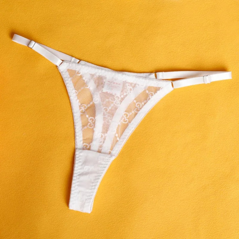 Toucheart Sexy Lingerie Set for Women Solid Color Mesh See-through Plunge Women's Sexy Garters Interesting Underwear 3-piece Set