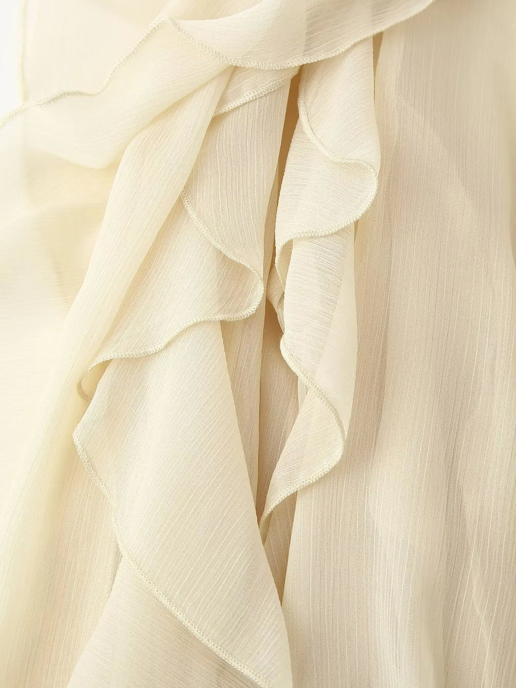 Foridol Ruffles Tiered V Neck Blouse Women Summer Spring Long Sleeve Casual Blusa Chiffon Blouses Buttons New in Female Top 2025