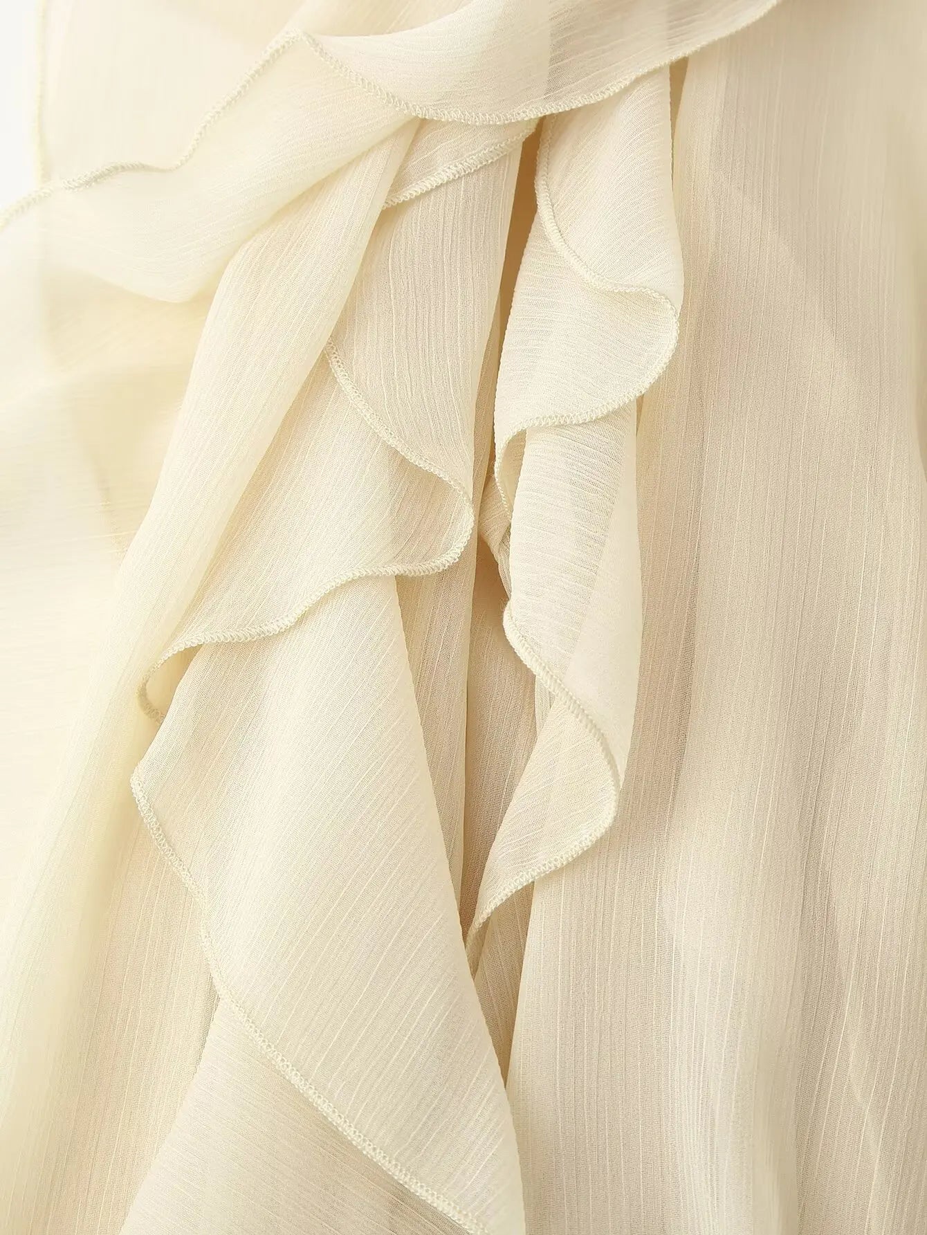Foridol Ruffles Tiered V Neck Blouse Women Summer Spring Long Sleeve Casual Blusa Chiffon Blouses Buttons New in Female Top 2025