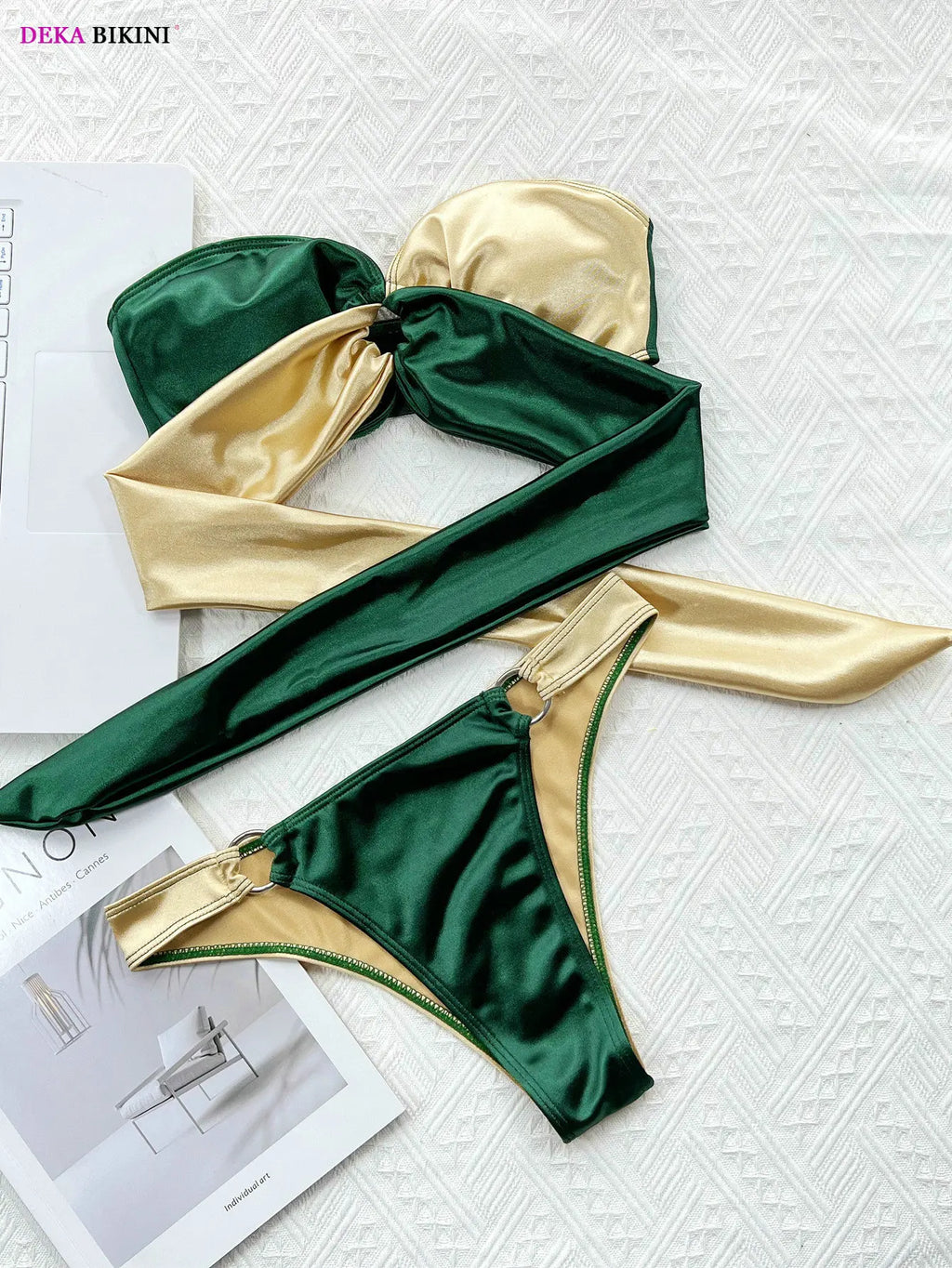 DEKA Brazilian Bikini Set Sexy Push Up Patchwork Swimwear Women Bandage Swimsuit High Waist Biquini Contrasting Bathing Suit