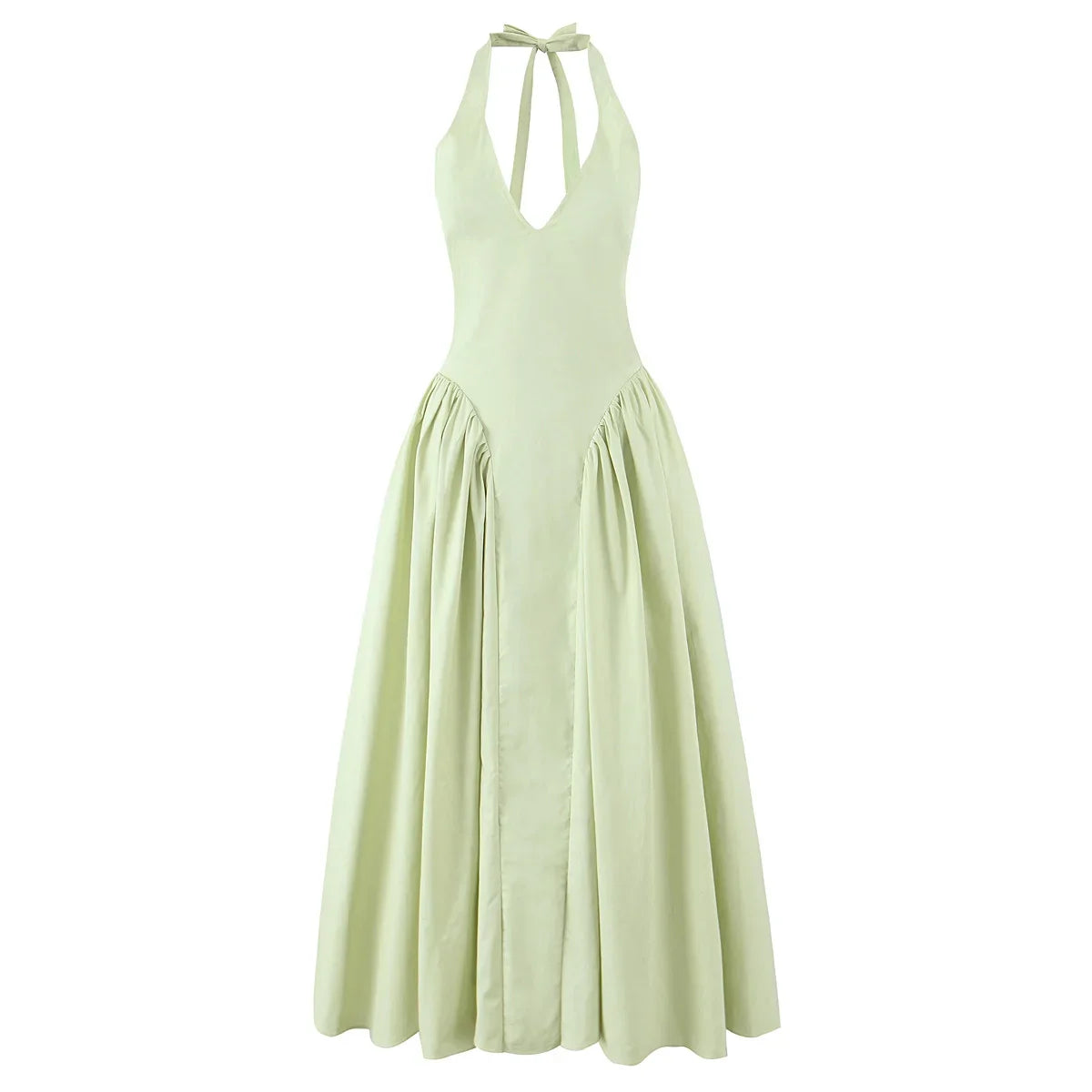 Foridol Summer Spring White Cotton Women's Dress Backless Halter Midi Party Dresses Elegant Vinatge A-line Vestidos 2025 New In