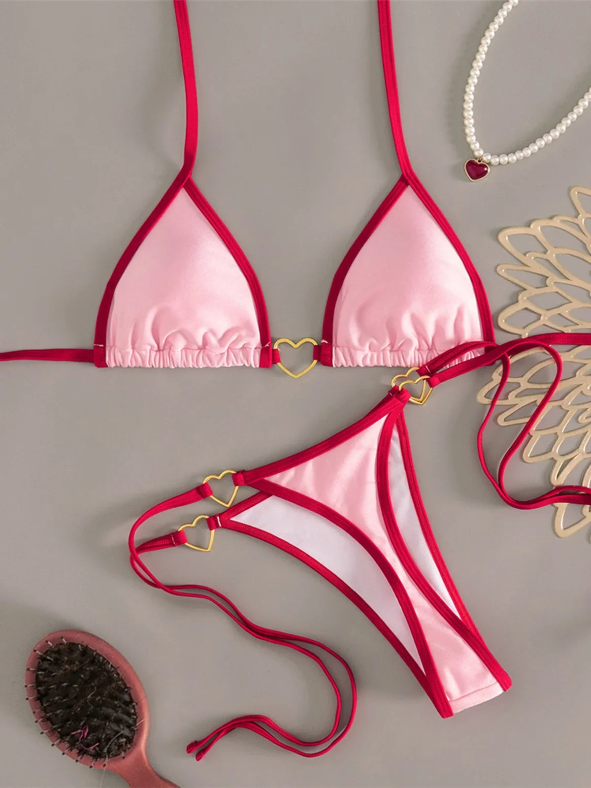 XS - L Halter Mini Micro Thong Bikini Women Swimwear Female Swimsuit Two-Pieces Bikini Set Padded Bather Bathing Suit Swim V7595