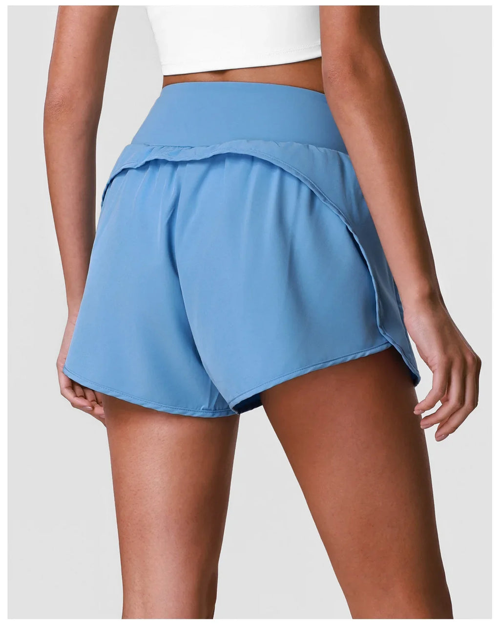 Summer Breathable Yoga Shorts V High Waist Pocket Loose Sports Pants Quick Drying Hip Lifting Running Training Fitness Shorts