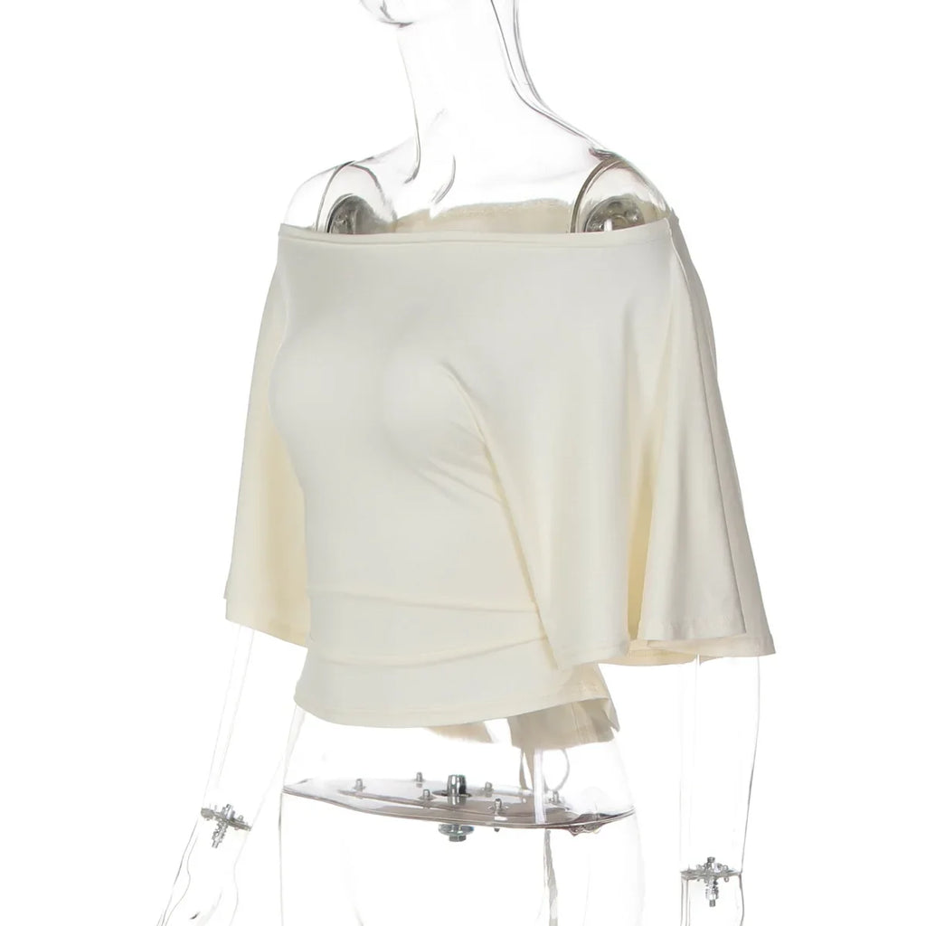 FDYOUI Sexy Short Sleeve Lace-up T-shirts Women 2026 Summer Diagonal Collar Corset Tops Streetwear Y2K Female Bandage T Shirt