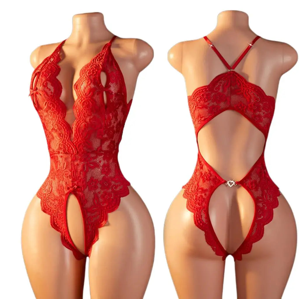 Transparent Lingerie For Women Super Hot Erotic Underwear Sex Pajamas Crotchless Pornographic Lace Teddies Bodysuit Sexy Outfit